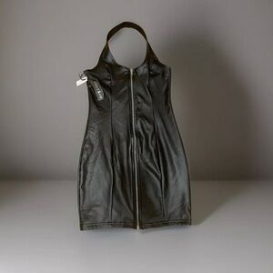 Ellie And Kate Sexy Faux leather Zipper Dress s nwt